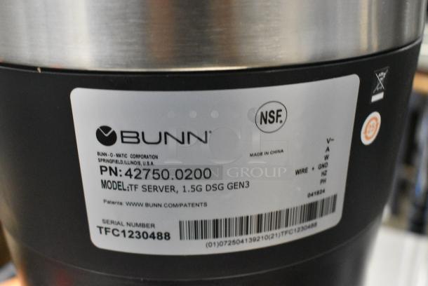 BRAND NEW SCRATCH AND DENT! 2024 Bunn 42750.0200 TF 1.5 Gallon Stainless Steel ThermoFresh Server with Digital Sight Gauge and Base - Image 6 of 6