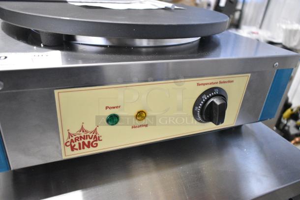 BRAND NEW SCRATCH AND DENT! 2023 Carnival King 382TCM16A Stainless Steel 16" Non-Stick Crepe Maker. 120 Volts, 1 Phase. - Image 3 of 6