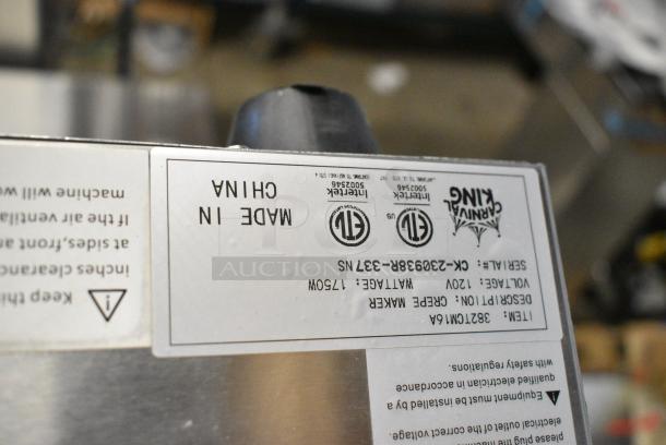 BRAND NEW SCRATCH AND DENT! 2023 Carnival King 382TCM16A Stainless Steel 16" Non-Stick Crepe Maker. 120 Volts, 1 Phase. - Image 6 of 6