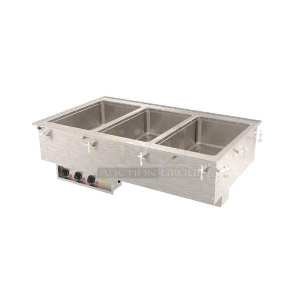 BRAND NEW SCRATCH AND DENT! Vollrath 3640461 Modular Drop In Three Compartment Hot Food Well with Infinite Controls, Manifold Drain, and Auto-Fill - 120 Votls, 1 Phase. - Image 1 of 6