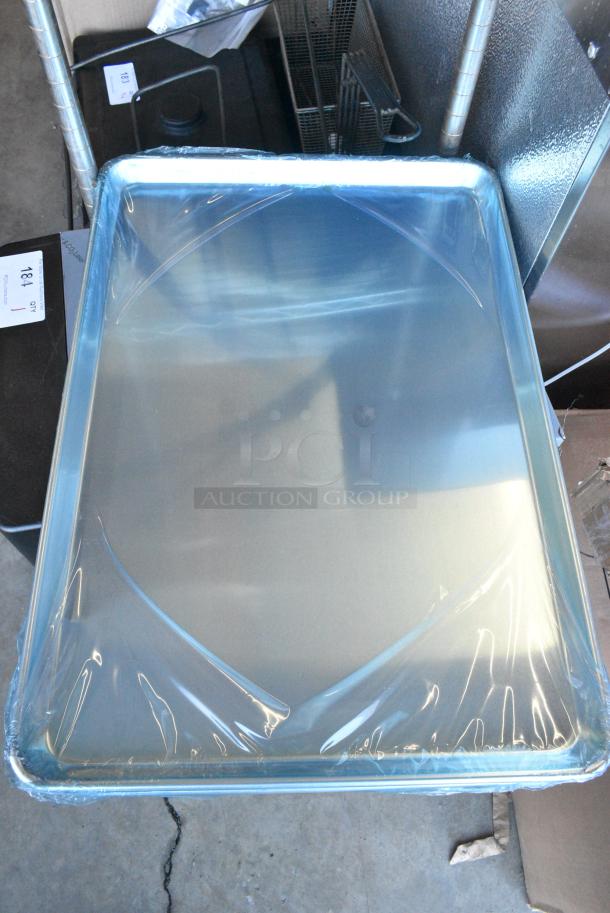 5 BRAND NEW SCRATCH AND DENT! BM176BUN18FULL Baker's Lane Full Size 18 Gauge 18" x 26" Wire in Rim Aluminum Bun Pan / Sheet Pan. 5 Times Your Bid! - Image 2 of 3
