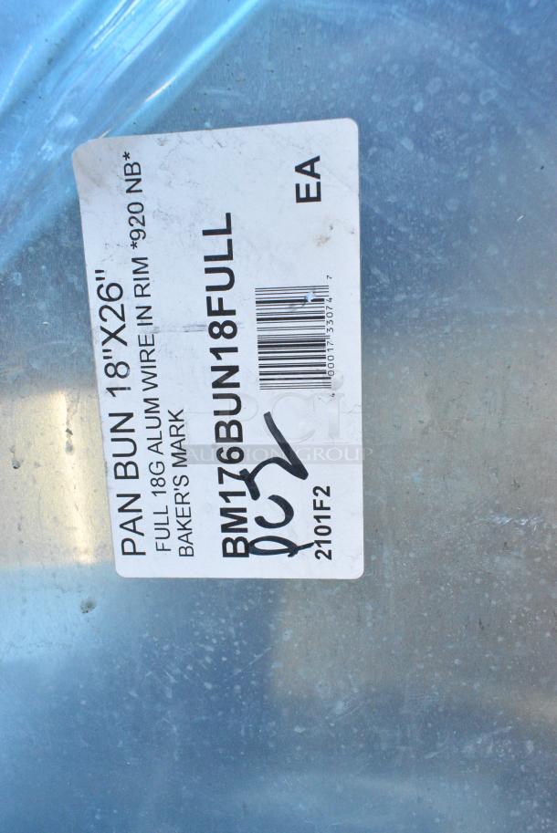 5 BRAND NEW SCRATCH AND DENT! BM176BUN18FULL Baker's Lane Full Size 18 Gauge 18" x 26" Wire in Rim Aluminum Bun Pan / Sheet Pan. 5 Times Your Bid! - Image 3 of 3
