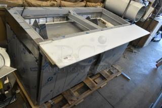 BRAND NEW SCRATCH AND DENT! Beverage Air SPE60HC-24M 60" 2 Door Mega Top Refrigerated Sandwich Prep Table. 115 Volts, 1 Phase. Tested and Working!