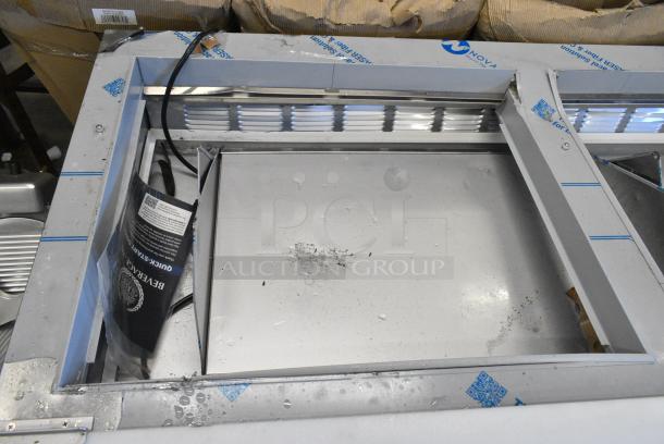 BRAND NEW SCRATCH AND DENT! Beverage Air SPE60HC-24M 60" 2 Door Mega Top Refrigerated Sandwich Prep Table. 115 Volts, 1 Phase. Tested and Working! - Image 4 of 13