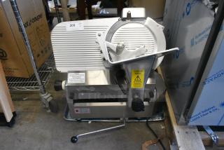 BRAND NEW SCRATCH AND DENT! Estella 348SLA13 Stainless Steel 13" Heavy-Duty Automatic Meat Slicer with Manual Use Option. 120 Volts, 1 Phase. Tested and Working!