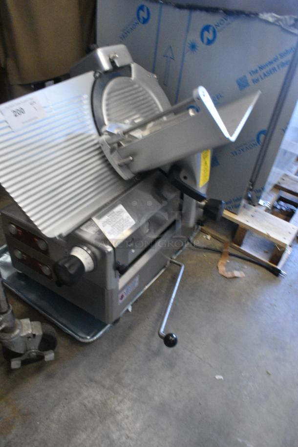 BRAND NEW SCRATCH AND DENT! Estella 348SLA13 Stainless Steel 13" Heavy-Duty Automatic Meat Slicer with Manual Use Option. 120 Volts, 1 Phase. Tested and Working! - Image 2 of 6