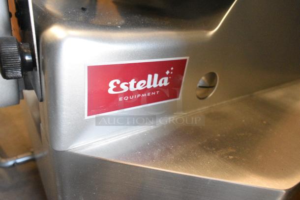 BRAND NEW SCRATCH AND DENT! Estella 348SLA13 Stainless Steel 13" Heavy-Duty Automatic Meat Slicer with Manual Use Option. 120 Volts, 1 Phase. Tested and Working! - Image 4 of 6