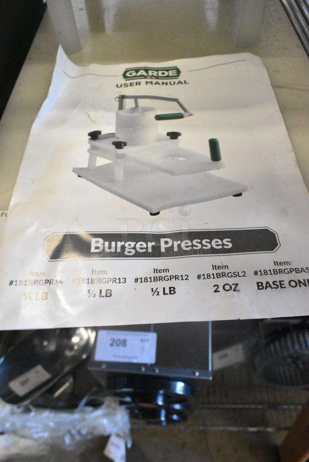 BRAND NEW SCRATCH AND DENT! Garde XL 181brgsl2 2" x 1/2" Slider / Burger Press - 1000 Sliders/Hour - Image 5 of 6
