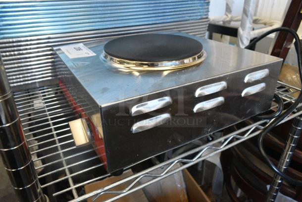 BRAND NEW SCRATCH AND DENT! Avantco 177EB200A Single Burner Solid Top Stainless Steel Portable Electric Hot Plate. 120 Volts, 1 Phase. - Image 2 of 6