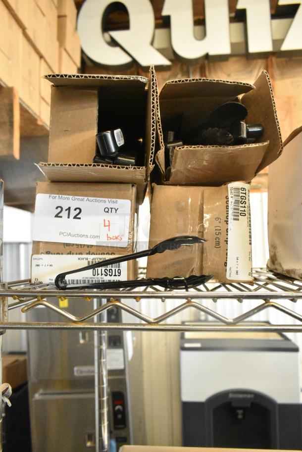4 BRAND NEW SCRATCH AND DENT! Boxes of Cambro 6TGS110 Black Poly Scallop Grip Tongs. 4 Times Your Bid! - Image 2 of 4