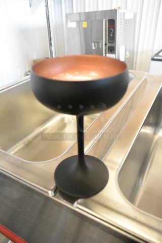 BRAND NEW SCRATCH AND DENT! Box of 6 Stolzle 2730008T/2494 Glisten 8 oz. Matte Black/Copper Coupe Glass