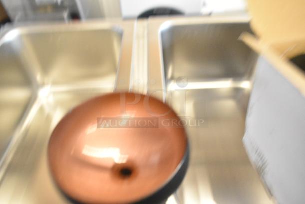BRAND NEW SCRATCH AND DENT! Box of 6 Stolzle 2730008T/2494 Glisten 8 oz. Matte Black/Copper Coupe Glass - Image 3 of 4