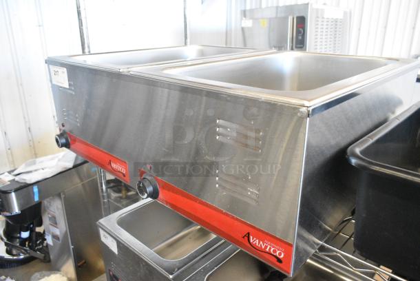 BRAND NEW SCRATCH AND DENT! 2024 Avantco 177FW200D 12" x 20" Full Size Dual Well Electric Countertop Food Warmer with Thermostatic Controls. 120 Volts, 1 Phase. Cannot Test Due To Plug Style - Image 2 of 4