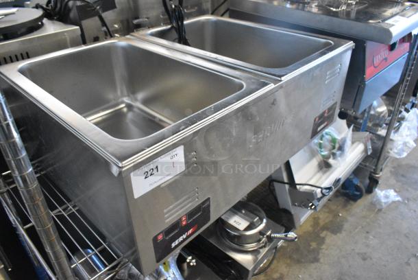 BRAND NEW SCRATCH AND DENT! ServIt 423FW200D 12" x 20" Full Size Dual Well Electric Countertop Food Warmer with Thermostatic Controls. 120 Volts, 1 Phase. Cannot Test Due To Plug Style - Image 2 of 6