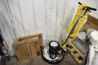 BRAND NEW SCRATCH AND DENT! 2024 Lavex 978LAVP20A 20" Single Speed Rotary Floor Cleaning Machine w/ Replacement Carpet Brush and Replacement Pad Driver. 110-120 Volts, 1 Phase.
