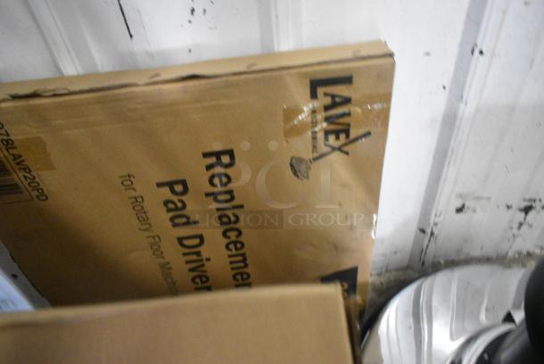 BRAND NEW SCRATCH AND DENT! 2024 Lavex 978LAVP20A 20" Single Speed Rotary Floor Cleaning Machine w/ Replacement Carpet Brush and Replacement Pad Driver. 110-120 Volts, 1 Phase. - Image 4 of 6