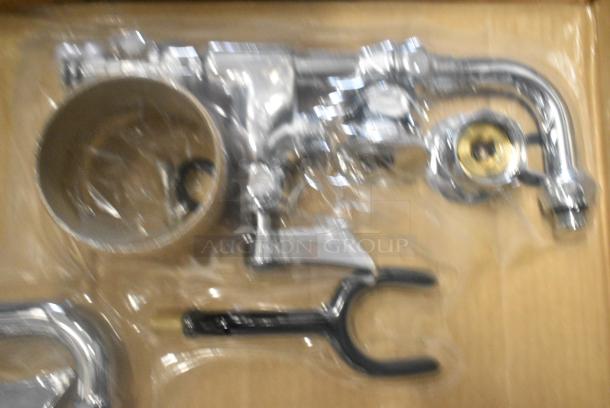 BRAND NEW SCRATCH AND DENT! 750FWU88 Waterloo 2.6 GPM Wall-Mounted Pet Grooming / Utility Faucet with 8" Centers, 9' Coiled Hose, and 8" Add-On Faucet - Image 3 of 7