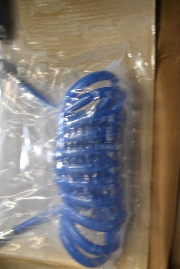 BRAND NEW SCRATCH AND DENT! 750FWU88 Waterloo 2.6 GPM Wall-Mounted Pet Grooming / Utility Faucet with 8" Centers, 9' Coiled Hose, and 8" Add-On Faucet - Image 4 of 7