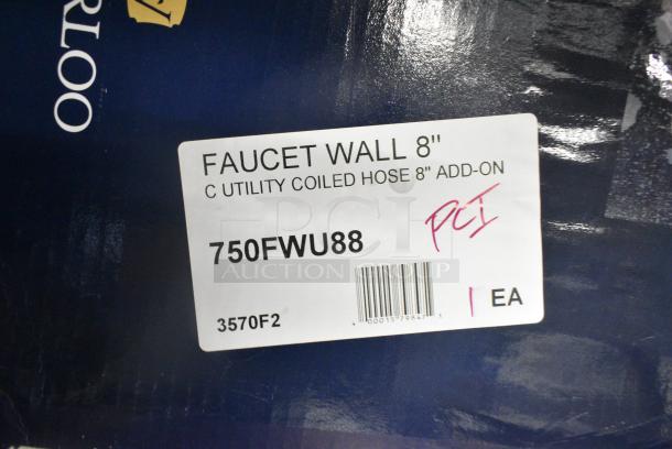 BRAND NEW SCRATCH AND DENT! 750FWU88 Waterloo 2.6 GPM Wall-Mounted Pet Grooming / Utility Faucet with 8" Centers, 9' Coiled Hose, and 8" Add-On Faucet - Image 7 of 7