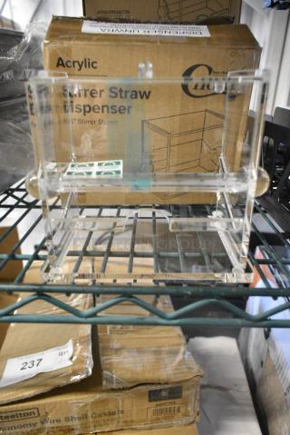 3 BRAND NEW SCRATCH AND DENT! 176STRDASTR5 Choice Acrylic Stirrer Straw Dispenser for 5" Stirrer Straws. 3 Times Your Bid!