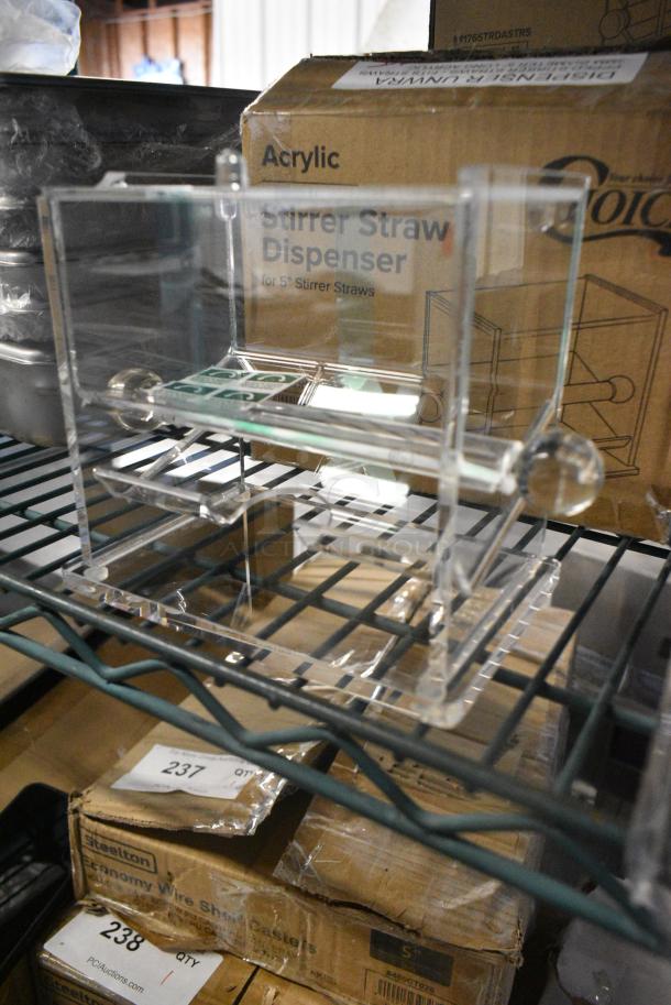 3 BRAND NEW SCRATCH AND DENT! 176STRDASTR5 Choice Acrylic Stirrer Straw Dispenser for 5" Stirrer Straws. 3 Times Your Bid! - Image 3 of 5