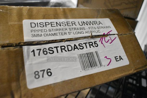 3 BRAND NEW SCRATCH AND DENT! 176STRDASTR5 Choice Acrylic Stirrer Straw Dispenser for 5" Stirrer Straws. 3 Times Your Bid! - Image 5 of 5