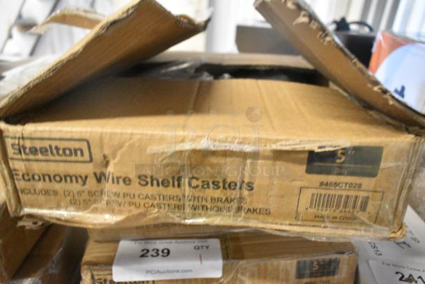 Box of 4 BRAND NEW SCRATCH AND DENT! 465CT028 Steelton 5" Poly Casters - 2 with Brakes - Image 3 of 5