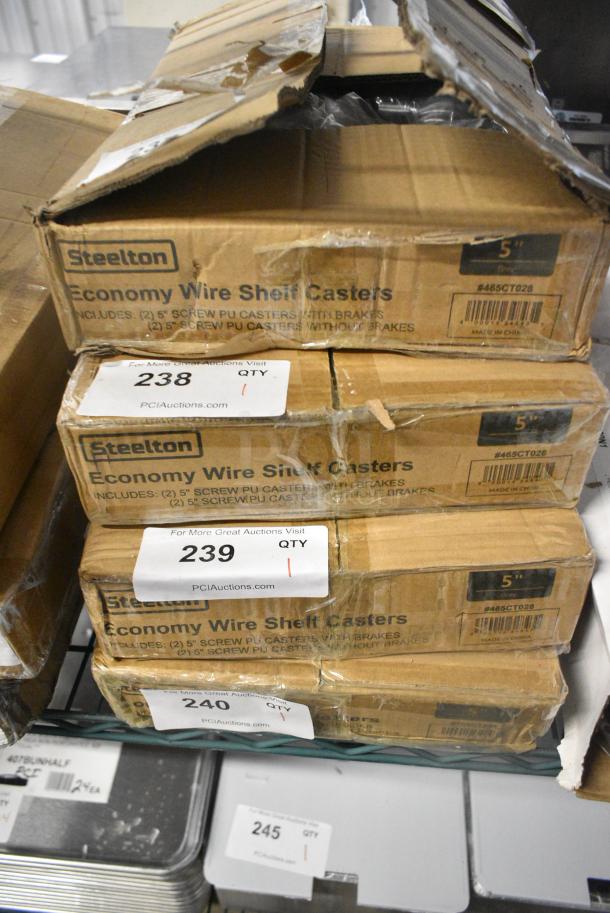 Box of 4 BRAND NEW SCRATCH AND DENT! 465CT028 Steelton 5" Poly Casters - 2 with Brakes - Image 5 of 5