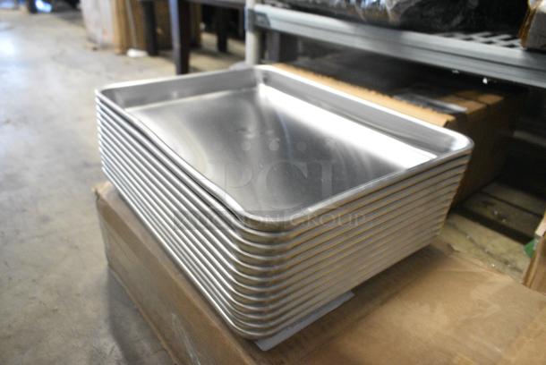 Box of 12 BRAND NEW SCRATCH AND DENT! 9365220 Vollrath 5220 Wear-Ever Quarter Size 16 Gauge 9 1/2" x 13" Curled Rim, No Wire Aluminum Bun / Sheet Pan - Image 2 of 3