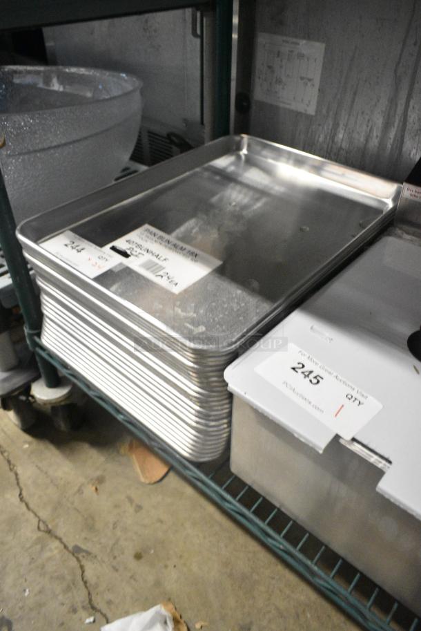 24 BRAND NEW SCRATCH AND DENT! 407BUNHALF Choice Half Size 13" x 18" 19 Gauge Wire in Rim Aluminum Bun / Sheet Pan. 24 Times Your Bid! - Image 2 of 3