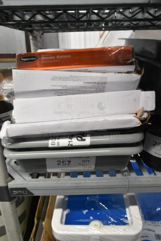 BRAND NEW SCRATCH AND DENT! Lot Including 2 Silverware Caddy, Various Silverware Boxes.