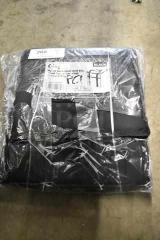 BRAND NEW SCRATCH AND DENT! 124FCARHLFBK Choice Customizable Insulated Food Delivery Bag Black Nylon 13" x 13" x 16" - Holds (6) 2 1/2" Deep 1/2 Size Pans or (18) 2 Qt. Container