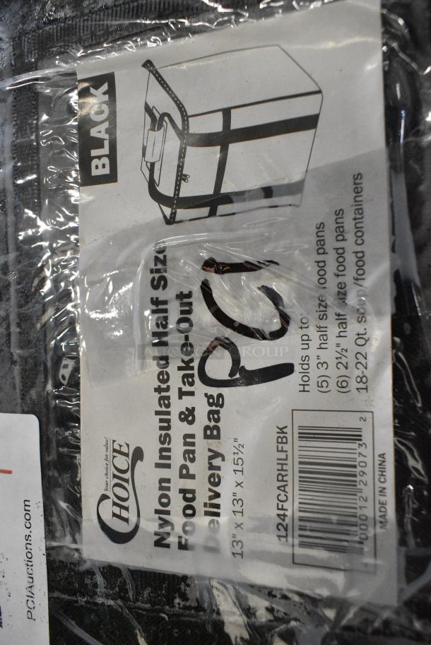 BRAND NEW SCRATCH AND DENT! 124FCARHLFBK Choice Customizable Insulated Food Delivery Bag Black Nylon 13" x 13" x 16" - Holds (6) 2 1/2" Deep 1/2 Size Pans or (18) 2 Qt. Container - Image 4 of 4