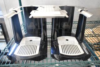 BRAND NEW SCRATCH AND DENT! Fetco S4SO-15/20-2 Black Poly Double Server Stand.