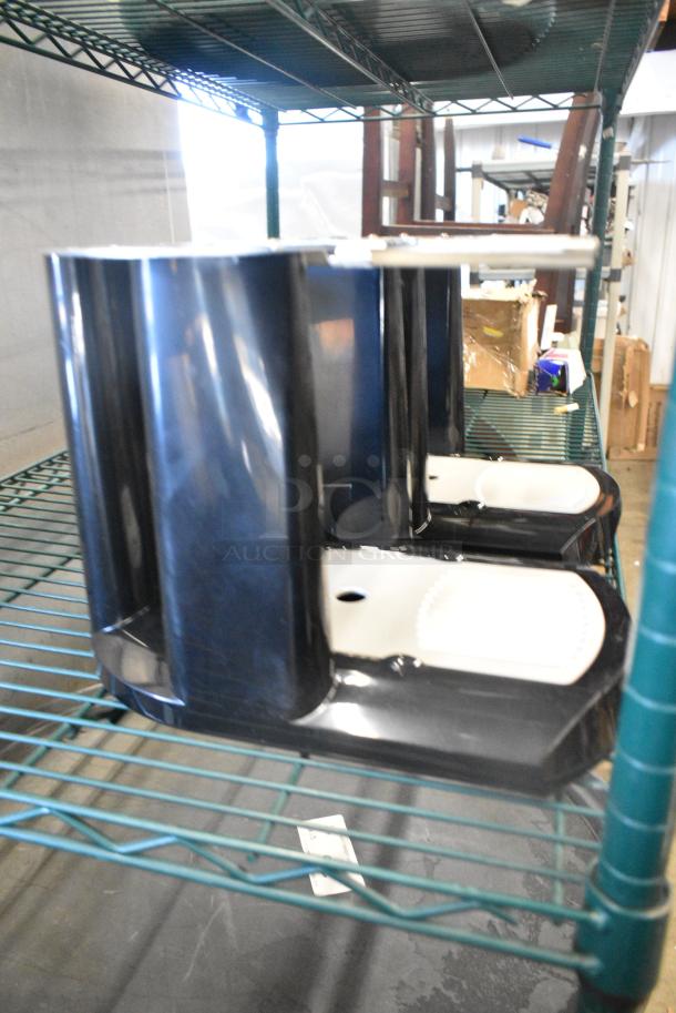 BRAND NEW SCRATCH AND DENT! Fetco S4SO-15/20-2 Black Poly Double Server Stand. - Image 2 of 4