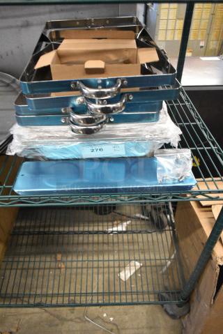 16 BRAND NEW SCRATCH AND DENT! Items Including Metal Chafing Dish Frames and Drop Ins. 16 Times Your Bid!