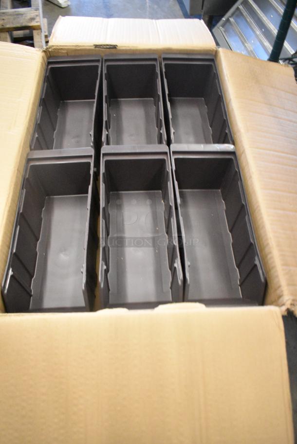 BRAND NEW SCRATCH AND DENT! Choice 176CDBBR12 Brown Self-Serve Organizer Bin - 12 1/4" X 5" - Image 1 of 4