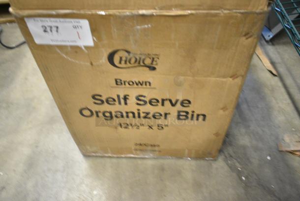 BRAND NEW SCRATCH AND DENT! Choice 176CDBBR12 Brown Self-Serve Organizer Bin - 12 1/4" X 5" - Image 4 of 4