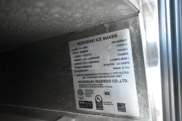 Hoshizaki KM-260BAH Stainless Steel Commercial Self Contained Ice Machine. 115 Volts, 1 Phase. - Image 5 of 5