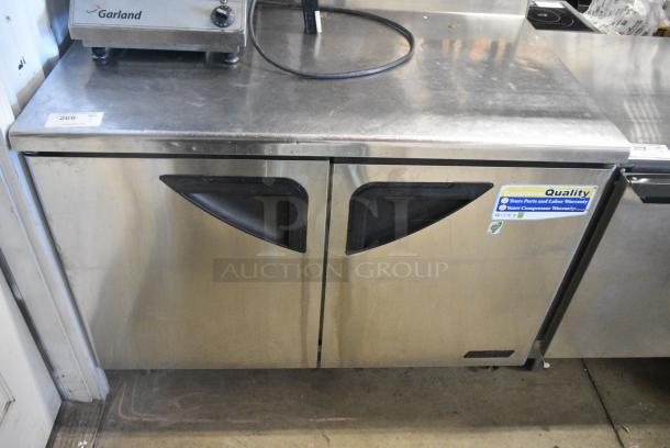 Turbo Air TWR-48SD Stainless Steel Commercial 2 Door Undercounter Cooler on Commercial Casters. 115 Volts, 1 Phase. - Image 1 of 5