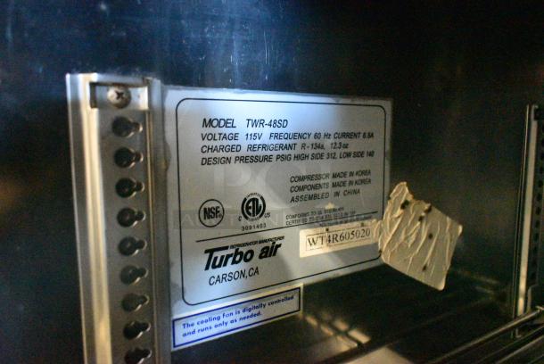Turbo Air TWR-48SD Stainless Steel Commercial 2 Door Undercounter Cooler on Commercial Casters. 115 Volts, 1 Phase. - Image 5 of 5