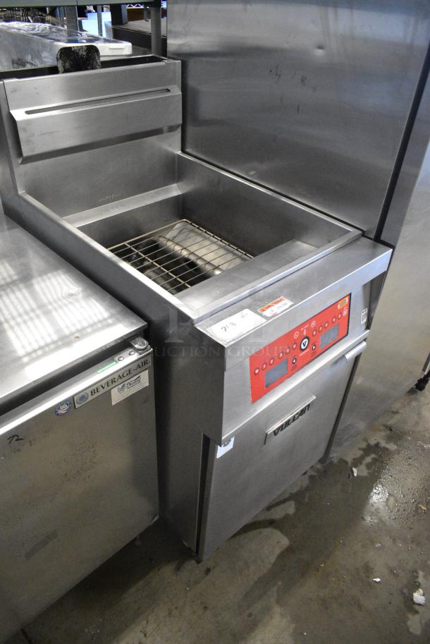Vulcan EMTR85C Stainless Steel Commercial Floor Style Natural Gas Powered Deep Fat Fryer. 90,000 BTU. - Image 2 of 6