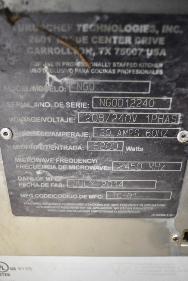 Turbochef NGO Metal Commercial Countertop Electric Powered Rapid Cook Oven. 208/240 Volts, 1 Phase. - Image 5 of 5