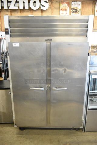 Traulsen G20010 Stainless Steel Commercial 2 Door Reach In Cooler w/ Poly Coated Racks. 115 Volts, 1 Phase.