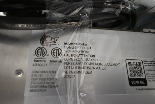 BRAND NEW SCRATCH AND DENT! Cooking Performance Group ICCPG-19A Countertop Induction Range with Probe Cooking. 120 Volts, 1 Phase. - Image 4 of 4