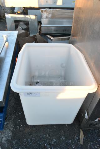 White Poly Ingredient Bin on Commercial Casters.