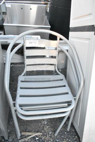 2 Chrome Finish Patio Chair w/ Arm Rests. 2 Times Your Bid!