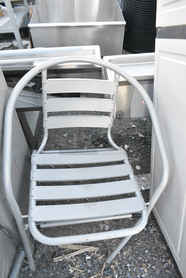 2 Chrome Finish Patio Chair w/ Arm Rests. 2 Times Your Bid! - Image 2 of 2