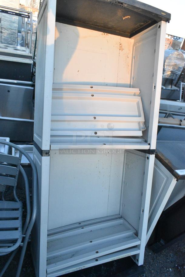 Poly Tan 2 Door Cabinet. - Image 2 of 5