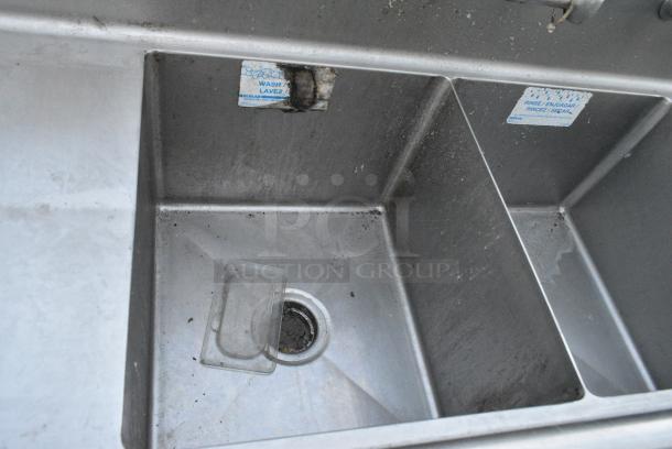Stainless Steel Commercial 3 Bay Sink w/ Dual Drain Boards, Faucet and 2 Sets of Handles. - Image 2 of 7